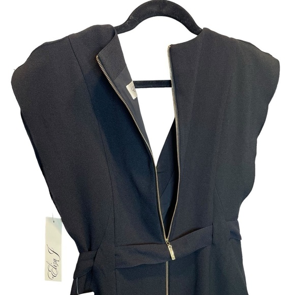 Eliza J Ruffle Sleeve Sheath Dress in Black Size 6 New - Picture 10 of 10